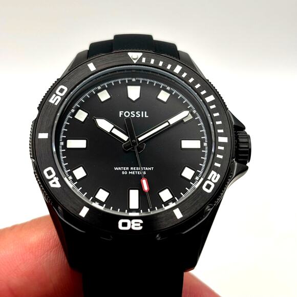 Fossil Dalton BQM2886 Men’s 42mm Black Silicone Strap Quartz Watch NIBWT - Picture 8 of 17